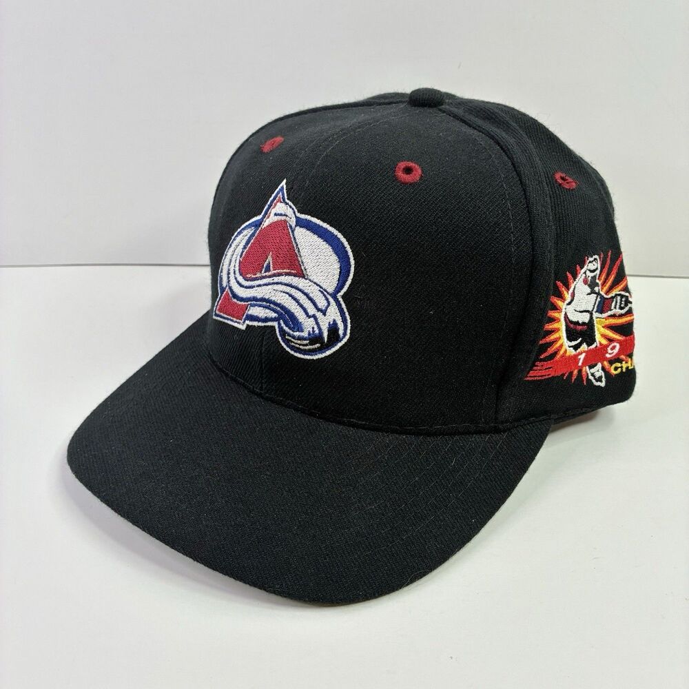VTG 90s Colorado Avalanche NHL Stanley Cup 1996 Champions Snapback Hat Cap *READ